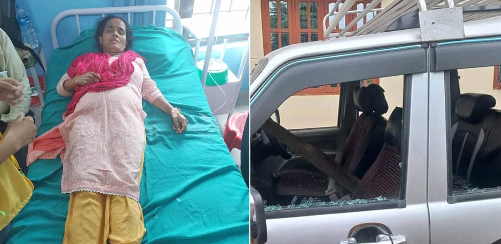 हुप्सेकोट गाउँपालिका अध्यक्ष उम्मेद्बार पाण्डेमाथी एमालेको आक्रमण ः सवार गाडी क्षतविक्षत ।