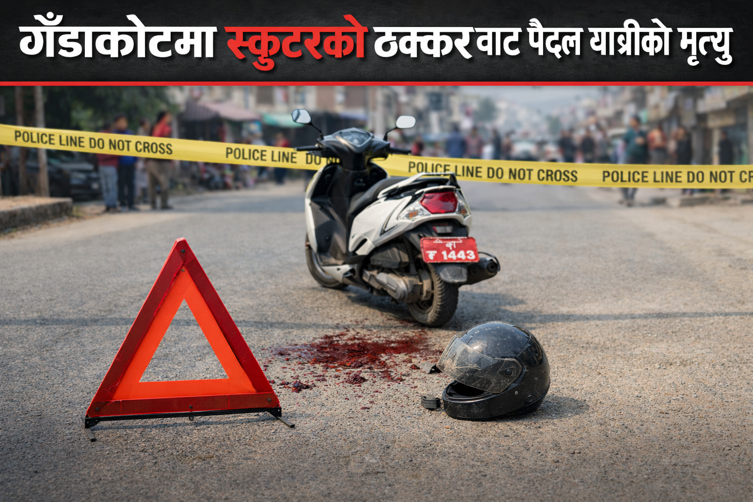 गैँडाकोटमा स्कुटरको ठक्कर वाट एक जनाको मृत्यु